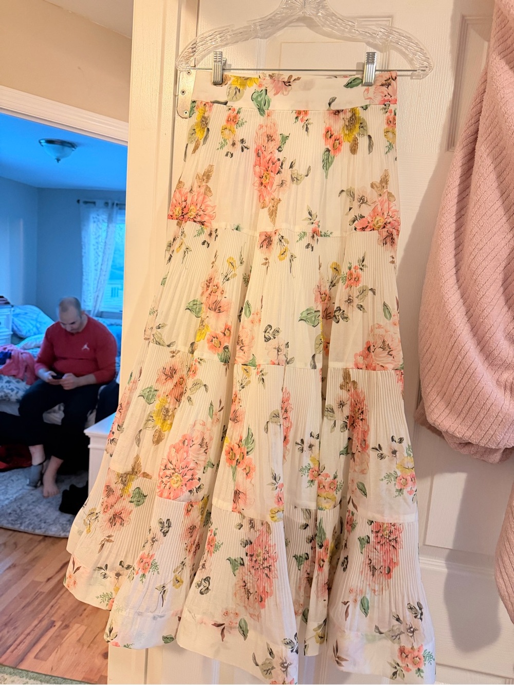 Zimmermann White Floral Maxi Skirt with Pink and Yellow Blooms - Picture 6 of 12